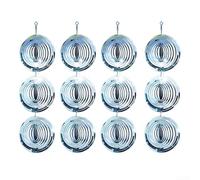 Metal bird repeller wind chime with reflective surfaces, designed for outdoor use on patios, porches, and gardens to keep birds at bay effectively (Circle)