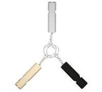 Metal Bird Training Whistle 3pcs with Keychain | Precision Airflow Channel, Smooth Polished Finish, One-piece Construction, Quick Deployment for Trainers, Outdoor Signalling