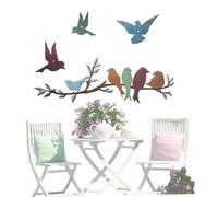 Metal Bird Wall Art Birds on the Branch Wall Decor Metal Bird Sculpture Garden Ornaments Hanging Sign for Balcony Yard Decor