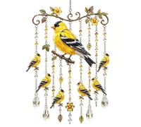 Metal Bird Wind Chime Stained Glass Crystal Sun Catcher for Women