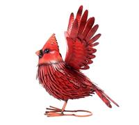 Metal Birds Yard Decor - 3D Handcrafted Red Bird Sculpture, Portable Outdoor Art | Stable Metal Decoration With Ground Stake For Garden, Patio, Backyard, Pathway, Lawn, And Holiday Landscaping