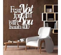 Metal Black Bible Verse Wall Art, Metal Isaiah 41:10 Religious Scripture Wall Art Decor, Bible Verse Artwork Decoration Modern Artwork Sculpture for Living Room,Bedroom Hallway and Stai