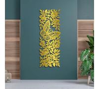 Metal Black Butterfly Flower Wall Art, Metal Vertical Floral Wall Art Decor, Entryway Garden Artwork Decoration for Living Room, Bedroom Hallway and Stairs Nature Home Decor (Black 19" H x