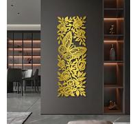 Metal Black Butterfly Flower Wall Art, Metal Vertical Floral Wall Art Decor, Entryway Garden Artwork Decoration for Living Room, Bedroom Hallway and Stairs Nature Home Decor (Black 48" H x
