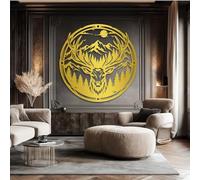 Metal Black Deer Mountain Wall Art, Metal Forest Wildlife Wall Art Decor, Cabin Indoor Artwork Decoration for Living Room, Bedroom Hallway and Stairs Nature Home Decor (Black 24" H x 24" W