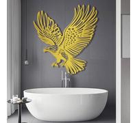 Metal Black Eagle American Flag Wall Art, Metal Bald Patriotic Wall Art Decor, Eagle Artwork Decoration Modern Sculpture for Living Room,Bedroom Hallway Home Decor(Gold 22" x 24" / 55 x 60 c