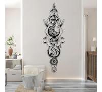 Metal Black Four Elements Wall Art, Metal Element Nature Art Wall Decor, Four Elements Artwork Decoration Modern Sculpture for Living Room,Bedroom Hallway and Stairs Nature Home Decor (Bla