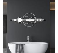 Metal Black Geometrical Wall Art, Metal Black Geometric Abstract Wall Art Decor, Geometric Artwork Decoration Modern Sculpture for Living Room,Bedroom Hallway and Stairs Home Decor (White 69