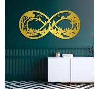 Metal Black Infinity Mountain Wall Art, Metal Nature Scenic Wall Art Decor, Dining Office Artwork Decoration for Living Room, Bedroom Hallway and Stairs Nature Home Decor (Black 48" W x 22