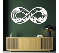 Metal Black Infinity Mountain Wall Art, Metal Nature Scenic Wall Art Decor, Dining Office Artwork Decoration for Living Room, Bedroom Hallway and Stairs Nature Home Decor (Black 19" W x