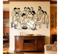 Metal Black Jesus Wall Art, Metal Minimalist Christian Prayer Art Wall Decor, Jesus Artwork Decoration Modern Sculpture for Living Room,Bedroom Hallway and Stairs Decor (Black 41"x27" / 105x