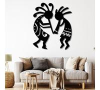 Metal Black Kokopelli Wall Art, Metal Southwestern Native American Art Wall Decor, Kokopelli Artwork Decoration Modern Sculpture for Living Room,Bedroom Hallway and Stairs Nature Home Deco