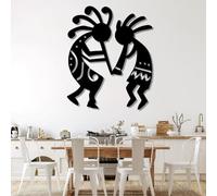 Metal Black Kokopelli Wall Art, Metal Southwestern Native American Art Wall Decor, Kokopelli Artwork Decoration Modern Sculpture for Living Room,Bedroom Hallway and Stairs Nature Home Deco