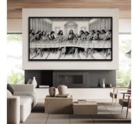 Metal Black Last Supper Jesus Wall Art, Metal Religious Christian Wall Art Decor, Dining Housewarming Artwork Decoration for Living Room, Bedroom Hallway and Stairs Nature Home Decor (