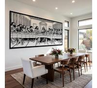 Metal Black Last Supper Jesus Wall Art, Metal Religious Christian Wall Art Decor, Dining Housewarming Artwork Decoration for Living Room, Bedroom Hallway and Stairs Nature Home Decor (