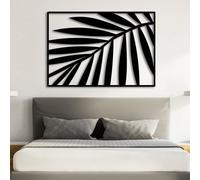 Metal Black Leaf Palm Wall Art, Metal Plant Tropical Boho Wall Art Decor, Leaf Artwork Decoration Modern Sculpture for Living Room,Bedroom Hallway Home Decor(Black 48L x 33W)
