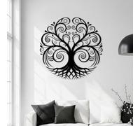 Metal Black Life Tree Wall Art, Metal Nature Forest Wall Art Decor, Entryway Indoor Artwork Decoration for Living Room, Bedroom Hallway and Stairs Nature Home Decor (Black 31"x31" / 80