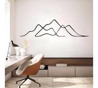 Metal Black Minimalist Mountain Wall Art, Metal Abstract Line Wall Art Decor, Mountain Artwork Decoration Modern Sculpture for Living Room,Bedroom Hallway Home Decor(Black 53" L x 13" W)