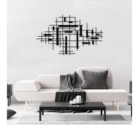 Metal Black Modern Luxury Abstract Wall Art, Metal Geometric Line Wall Art Decor, Abstract Artwork Decoration Modern Sculpture for Living Room,Bedroom Hallway and Stairs Home Decor (Black 41