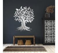 Metal Black Oak Tree of Life Wall Art, Metal Large Wall Art Decor, Tree Artwork Decoration Modern Sculpture for Living Room,Bedroom Hallway Home Decor(Silver 24L x 20W)