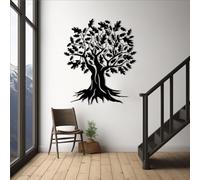 Metal Black Oak Tree of Life Wall Art, Metal Large Wall Art Decor, Tree Artwork Decoration Modern Sculpture for Living Room,Bedroom Hallway Home Decor(Black 19L x 15W)