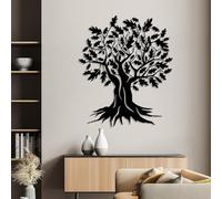 Metal Black Oak Tree of Life Wall Art, Metal Large Wall Art Decor, Tree Artwork Decoration Modern Sculpture for Living Room,Bedroom Hallway Home Decor(Black 41L x 34W)
