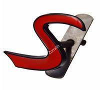 Metal Black Outlining Red S Lettering Front Grille Grill Chrome w/Mount Emblem Badge for MINI Cooper R53 R55 R56 F56
