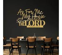 Metal Black Psalm 24 15 Wall Art, Metal Joshua Bible Verse Christian Wall Art Decor, Scripture Artwork Decoration Modern Sculpture for Living Room,Bedroom Hallway and Stairs Home Decor (Gol