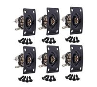 Metal Black Rectangular Guitar Audio Jack Plate 6pcs for Bass