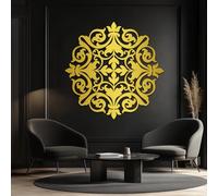 Metal Black Scroll Wall Art, Metal Scroll Wall Art Decor, Artwork Decoration Modern Sculpture for Living Room,Bedroom Hallway and Stairs Decor (Gold 31" x 31" / 80 x 79 cm)