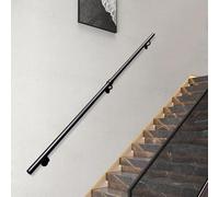 Metal Black Stair Handrail Railing - Durable Galvanized Iron Round Pipe for Outdoor Wall Support, Available in 1m to 6m Lengths, Ideal for Steps and Staircases (10 FT) (11 FT)