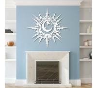 Metal Black Sun Moon Star Wall Art, Metal Celestial Galaxy Wall Art Decor, Outdoor Dining Artwork Decoration for Living Room, Bedroom Hallway and Stairs Nature Home Decor (Black 19" W x