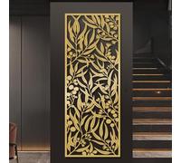 Metal Black Tall Narrow Eucalyptus Wall Art, Metal Vertical Leaf Branch Botanical Wall Art Decor, Scroll Artwork Decoration Modern Sculpture for Living Room,Bedroom Hallway and Stairs Decor