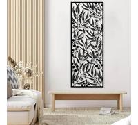 Metal Black Tall Narrow Eucalyptus Wall Art, Metal Vertical Leaf Branch Botanical Wall Art Decor, Scroll Artwork Decoration Modern Sculpture for Living Room,Bedroom Hallway and Stairs Decor