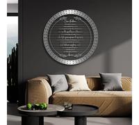 Metal Black Ten Commandments Wall Art, Metal Bible Verse Lords Prayer Wall Art Decor, Christian Artwork Decoration Modern Sculpture for Living Room,Bedroom Hallway Home Decor(Silver 35L x 35W)