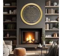 Metal Black Ten Commandments Wall Art, Metal Bible Verse Lords Prayer Wall Art Decor, Christian Artwork Decoration Modern Sculpture for Living Room,Bedroom Hallway Home Decor(Gold 35L x35W)