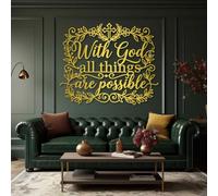 Metal Black Verse Cross Faith Wall Art, Metal Religious Belief Wall Art Decor, Home Indoor Artwork Decoration for Living Room, Bedroom Hallway and Stairs Nature Home Decor (Black 28" Wx23