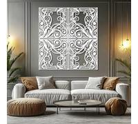 Metal Black Vintage Scroll Wall Art, Metal Wrought Iron Wall Art Decor, Farmhouse Medallion Artwork Decoration for Living Room, Bedroom Hallway and Stairs Nature Home Decor (Black 39" x