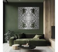 Metal Black Vintage Scroll Wall Art, Metal Wrought Iron Wall Art Decor, Farmhouse Medallion Artwork Decoration for Living Room, Bedroom Hallway and Stairs Nature Home Decor (Black 1