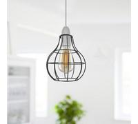 Metal Black Wire Cage Ceiling Light Shade Easy Fit Lamp Shade, Ceiling Hanging Indoor Pendant Light Lampshade (Black)