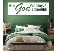 Metal Black With God All Things Are Possible Wall Art, Metal Christian Sign Wall Art Decor, Scripture Artwork Decoration Modern Sculpture for Living Room,Bedroom Hallway and Stairs Decor (Wh