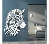 Metal Black Zebra Wall Art, Metal Animal Wall Art Decor, Zebra Artwork Decoration Modern Sculpture for Living Room,Bedroom Hallway Home Decor(White 120x91 cm (47x36 in))
