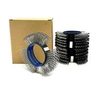 Metal Blaster Clearing/Abrasive Wire Wheel Belts/Coarse Wire Bristle for Surface Blasting/Corrosion and Rust Removal (0.7mm Carbon Spring Steel, A Box with Five)