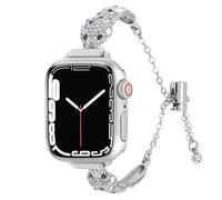 Metal Bling Bracelet Compatible with Apple Watch Bands 42 44 45 46 49mm Women Men,Snake Serpent Shape Wristband with Shiny Rhinestones for iWatch Series 10 9 8 7 6 5 4-1 Ultra 2 SE (Silver, 49mm)