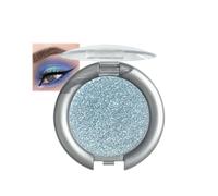 Metal Blue Eyeshadow Palette, Glitter Peacock Blue Single Eye Make Up, Ultra-Fine Pressed Powder, Diamond Shining Waterproof, Shimmer Blendable Eyes Shadow for Party