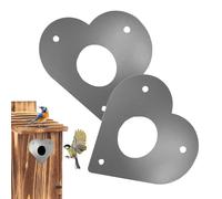 Metal Bluebird House Guard - 2-Pack 8x7.5cm Heart-Shaped Hole Protector, Entrance Replacement | Birdhouse Protection Board For Eastern Bluebird Box | Predator Guard For Metal Bird House Nest Safety