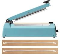Metal Body, 8 Inch Impulse Sealer, Manual Heat Sealer Machine for Plastic Bags, Heavy Duty Shrink Wrap Bag Sealer with Repair Kit, Blue
