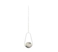 Metal Boho Hanging Planter, Ceiling Hanging Flower Pot for Indoor Plants Succulents Cactus, Modern Oval/Round Garden Decor with Chain(Style B White)