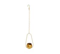 Metal Boho Hanging Planter, Ceiling Hanging Flower Pot for Indoor Plants Succulents Cactus, Modern Oval/Round Garden Decor with Chain(Style B Gold)
