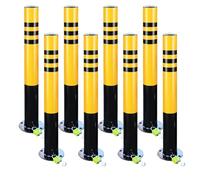 Metal Bollard Post - Traffic Barrier for Traffic Control, Parking Area & Driveway, Heavy Duty Door Front Safety Barrier Pole(Yellow-8pcs)